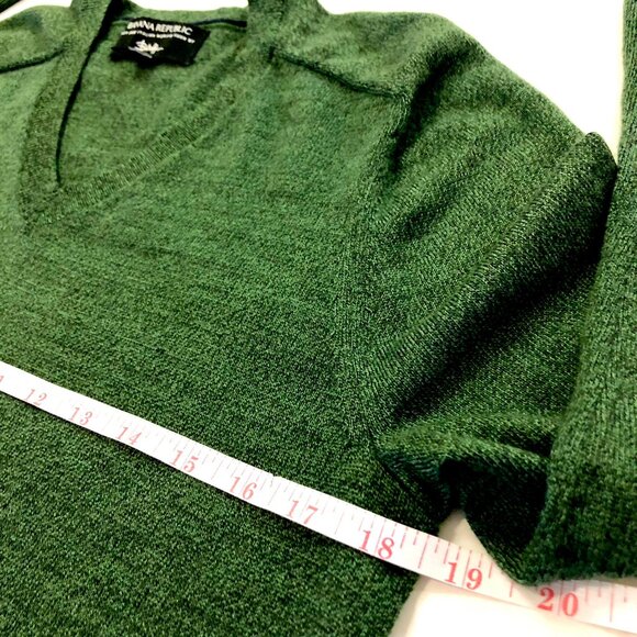 Banana Republic by Baruffa Sweater 100% Merino Italian Wool V-Neck Green Mens S - Picture 8 of 9